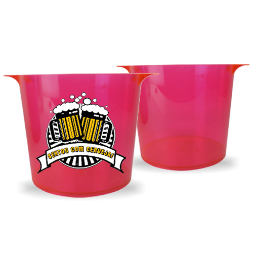 Balde de Acrílico | 5L | Rosa Neon