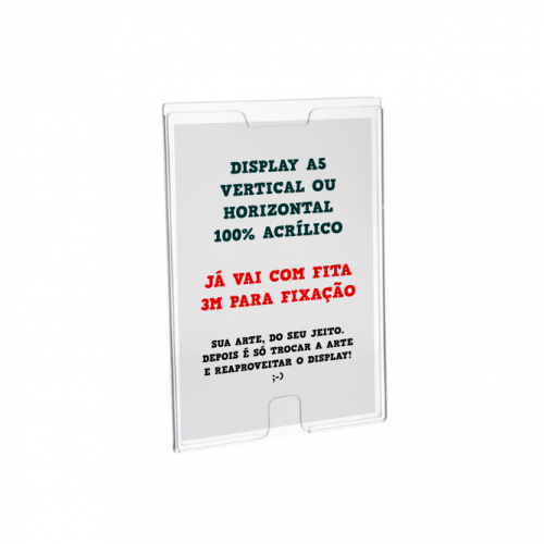 Display de Parede Acrílico | A5 | 4/0